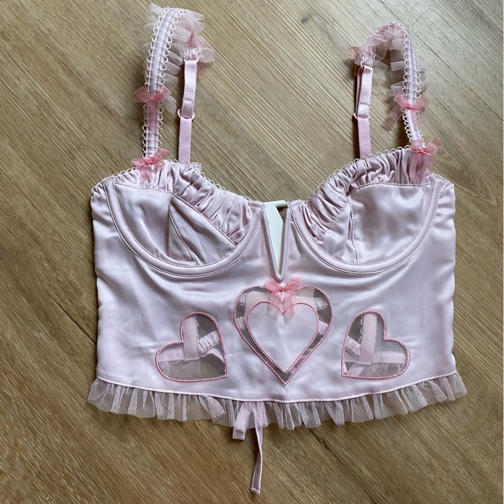 For Love & Lemons 🍋 Lavender/Pink Heart Bustier